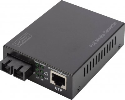 DIGITUS Gigabit Ethernet PoE+ Media Converter, Singlemode 802.3at DN-82160