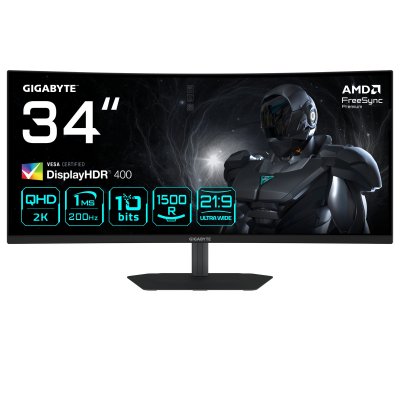 GIGABYTE  &Eacute;cran Incurv&eacute; Gaming G34wqc2 34&acute;&acute; Wqhd Va Led 200hz