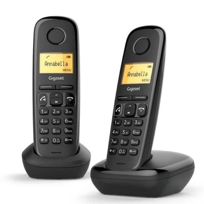 GIGASET  A270 Duo - T&eacute;l&eacute;phone sans fil avec ID d'appelant - DECTGAP - noir + combin&eacute; suppl&eacute;mentaire