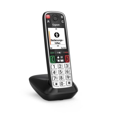 GIGASET  EASY 500 T&eacute;l&eacute;phone sans fil pour s&eacute;niors signal dappel optique &eacute;cran couleur noir