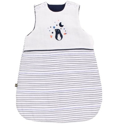 SAUTHON Gigoteuse b&eacute;b&eacute; hiver naissance en double gaze de coton marini&egrave;re