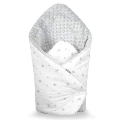 SEVIRA KIDS Gigoteuse d'emmaillotage minky r&eacute;versible- STELLA - gris