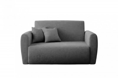 CASANOVA Gina - Canap&eacute; Droit Convertible Tissu Bouclette 2 Places Gris Fonc&eacute;