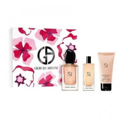 GIORGIO ARMANI  Coffret S&igrave; Eau de Parfum 50ml, Miniature & Lait Corps