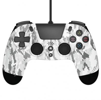 GIOTECK  vx-4 mando con cable camuflaje blanco para ps4 y pc
