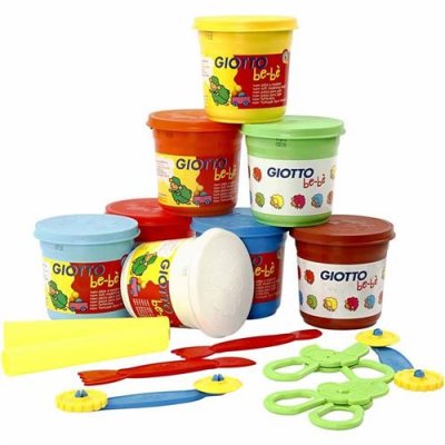 CREOTIME GIOTTO be-b&egrave; - Schoolpack 8 pots de 220g de p&acirc;te &agrave; jouer + accessoires