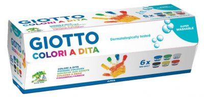 GENERIQUE Giotto Gouache aux doigts - Coffret carton 6 pots 100ml
