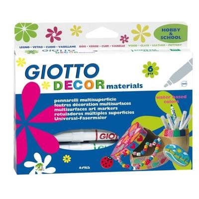 OMYACOLOR Giotto - Pochette de 6 feutres d&eacute;coration