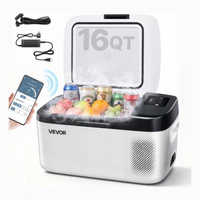 VEVOR Glaci&egrave;re &eacute;lectrique &agrave; compression -  - EB18-C - 15 L - -20&deg;C &agrave; 20&deg;C - 12/24V & 100-240V