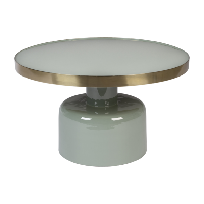 Glam - Table basse design en m&eacute;tal &oslash;60cm - Couleur - Vert d'eau
