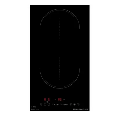 GLEM  Gas Table domino induction 30cm 2 feux 3500w noir - GTI321BS