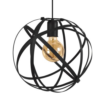 TOSEL GLOBE JUNO - Suspension globe m&eacute;tal noir