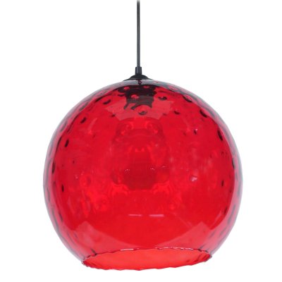 TOSEL GLOBE OPTIQUE - Suspension globe verre rouge