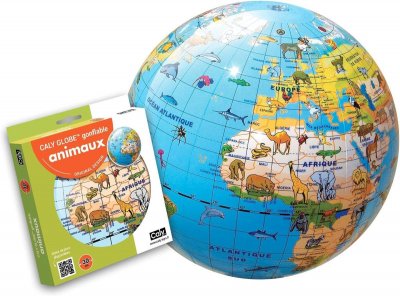 TROUSSELIER Globe terrestre gonflable animaux 30cm