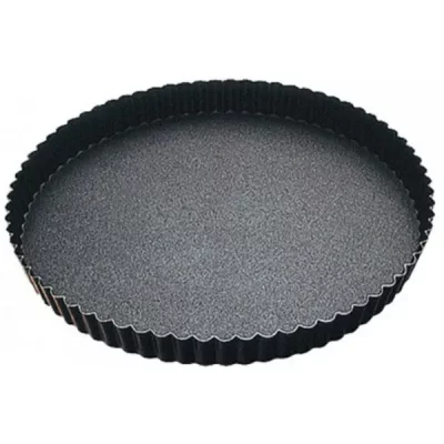 GOBEL  226330 Moule &agrave; Tarte Rond Cannel&eacute; Anti-Adh&eacute;rent Fond Fixe 24 cm