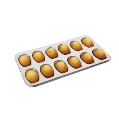 GOBEL  - Moule &agrave; 12 Madeleines en Fer Blanc - 395 x 200 mm - Gris