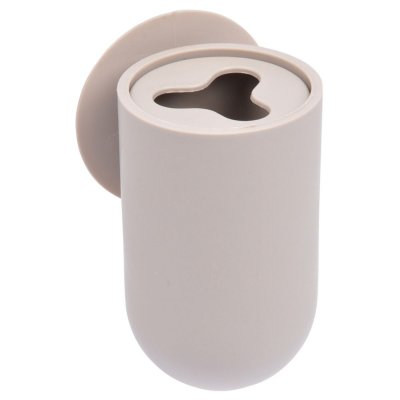L3C Gobelet Brosse &Agrave; Dent Ventouse ""vitamine Ii"" 11cm Taupe
