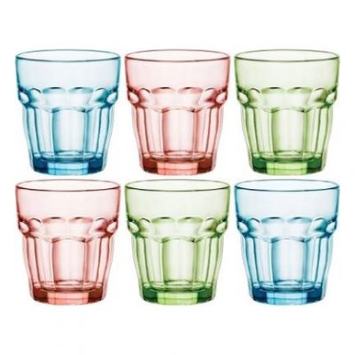GENERIQUE Gobelet en verre tremp&eacute; 27 cl - Lot de 6 pi&egrave;ces ROCK BAR - Vert