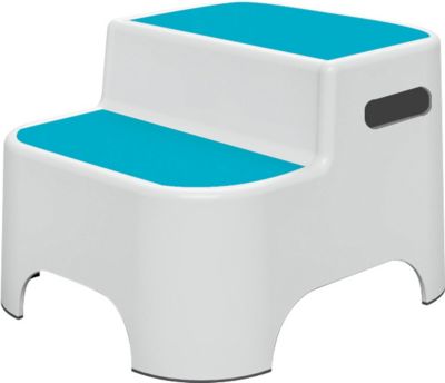 GODONNIER  - Marche pied salle de bain pour enfant double blanc/bleu