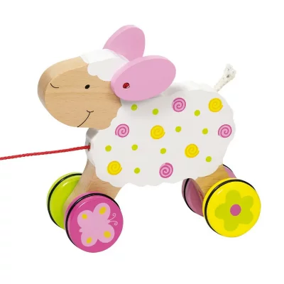 GOKI  Animal en Bois &agrave; Tirer : Mouton