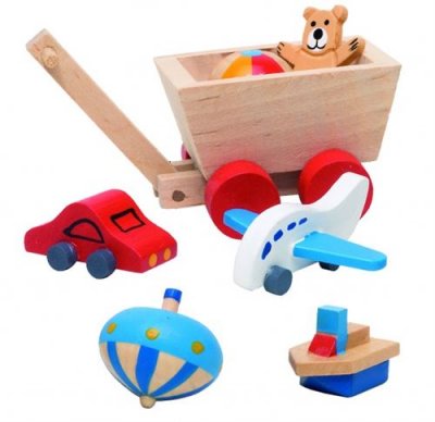 GOKI  Bois Accessoires Dollhouse Maternelles 7 pi&egrave;ces