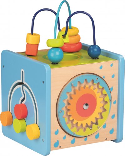 GOKI  cube d'activit&eacute;s en bois 32,5 cm
