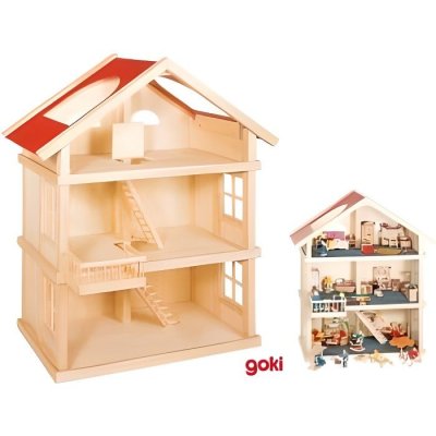 GOKI  Maison de poup&eacute;e 3 &eacute;tages bois