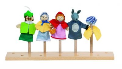 GOKI  marionnettes &agrave; doigt Set 4 Pieces Roodkapje 10,5-11cm