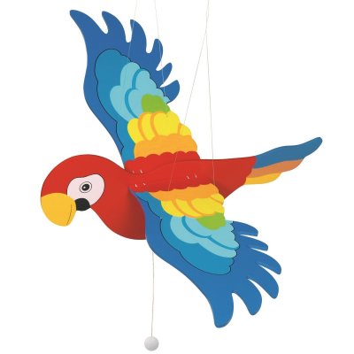 GOKI  Mobile Perroquet Volant En Bois 65 Cm