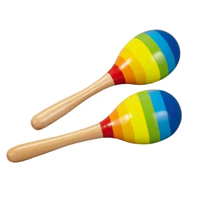 GOKI  Paire de Maracas Arce en ciel - L20cm - Bois