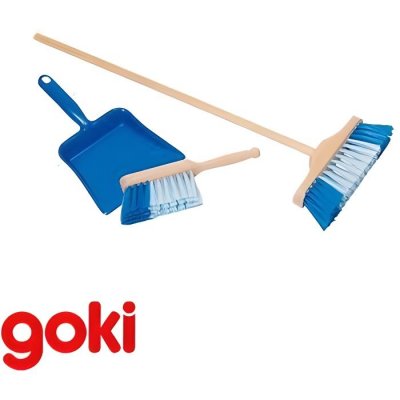 GOKI  pelle &agrave; poussi&egrave;re avec balayette et balai bleu pour enfant