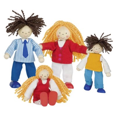 GOKI  Poup&eacute;es Bois cintrage Famille 9-11cm