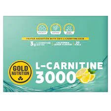 GOLD NUTRITION  L-carnitine 3000mg 20 Units Lemon Vials Box Vert