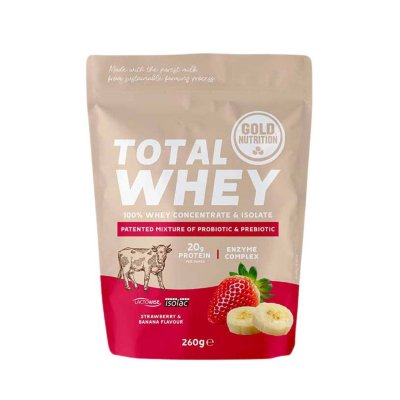 GOLD NUTRITION  Total Whey 260gr Strawberry&banana Beige 