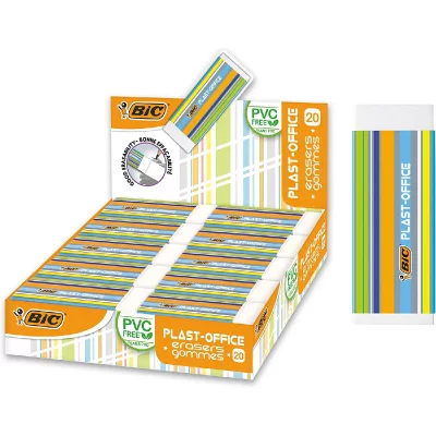BIC Gomme Plast-Office  - 6 x 2 cm -  - couleur variant