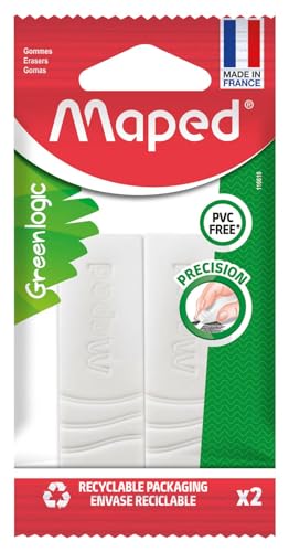 MAPED Gomme plastique  Greenlogic - blister de 2 gommes