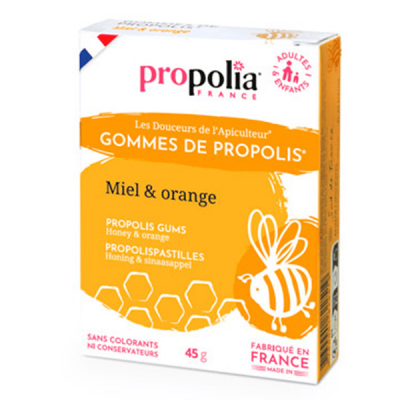 PROPOLIA Gommes de Propolis Miel Orange sachet de 45g sous 