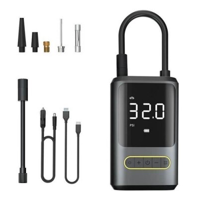  Gonfleur Pneu Voiture Sans Fil - Compresseur Air Portatif - 4000 mAh - &Eacute;cran LCD - Multifonction
