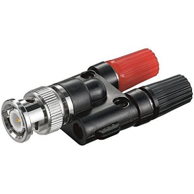 GOOBAY  11401 Adaptateur Audio avec Contacts Dor&eacute;s, Connecteur BNC > 2 Fiches Bananes 4mm