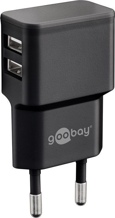 GOOBAY  44951 Chargeur USB 2 ports ultra compact Noir 2,4 A