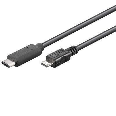 GOOBAY  67992 C&acirc;ble USB 2.0 USB-C Vers Micro-B 2.0, Noir, 0.6m Longueur