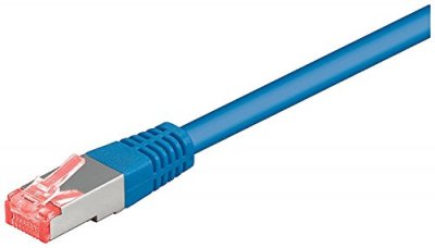 GOOBAY  68275 CAT 6 C&acirc;ble de Liaison, S/FTP (PiMF), Bleu, 30m Longueur de C&acirc;ble