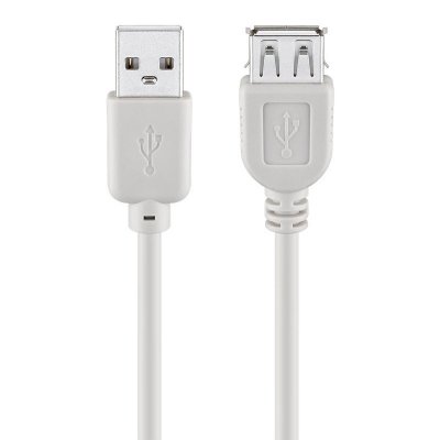 GOOBAY  68624 C&acirc;ble Rallonge de Recharge USB 2.0 Hi-Speed, Gris, 0.6m Longueur