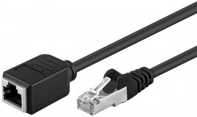 GOOBAY  91884 CAT 5e Rallonge F/UTP, Noir, 5m Longueur