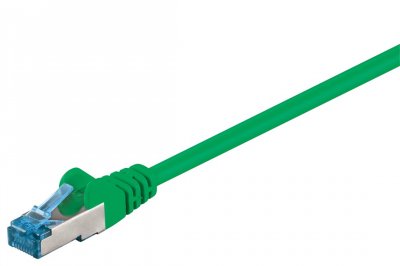 WENTRONIC Goobay 93660 CAT 6a C&acirc;ble de Liaison, S/FTP (PiMF), Vert, 0.5m Longueur