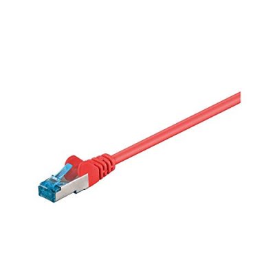 WENTRONIC Goobay 93663 CAT 6a C&acirc;ble de Liaison, S/FTP (PiMF), Rouge, 0.5m Longueur