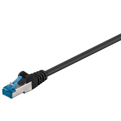 GOOBAY  93820 CAT 6a C&acirc;ble de Liaison, S/FTP (PiMF), Noir, 5m Longueur