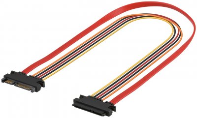 WENTRONIC Goobay 93871 Rallonge de C&acirc;ble &Eacute;lectrique et de Donn&eacute;es SATA PC, 0.5m Longueur