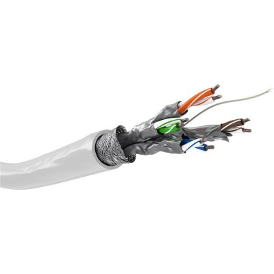 GOOBAY  94223 CAT 6 C&acirc;ble R&eacute;seau, S/FTP (PiMF), Blanc, 100 m Longueur