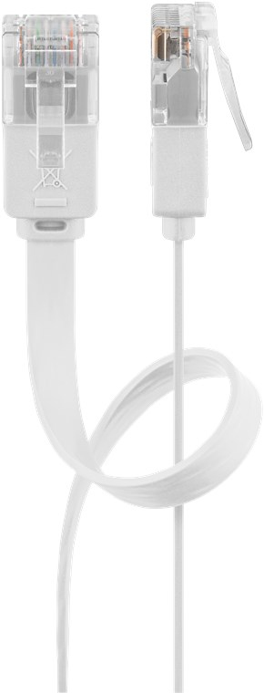 GOOBAY  95151 CAT 6 C&acirc;ble de Liaison Plat, U/UTP, Blanc, 1 m Longueur